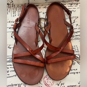 J. Crew Red-Brown Sandals. Size 7.5